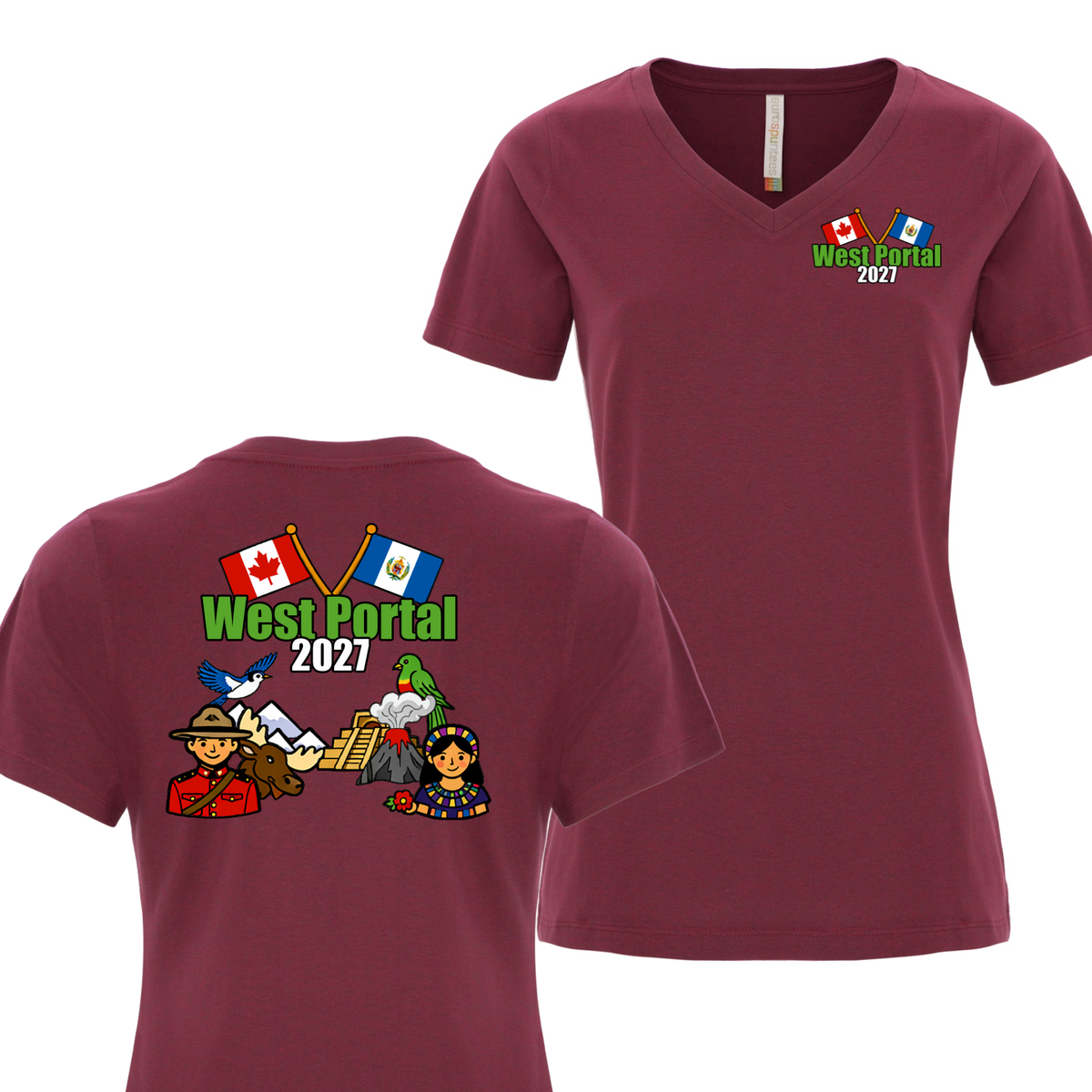 Ladies v-neck Short Sleeve T-shirt - Guatemala 2027