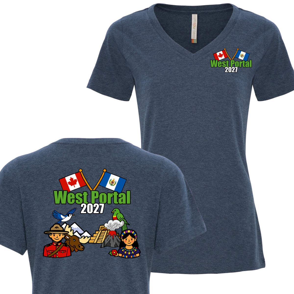 Ladies v-neck Short Sleeve T-shirt - Guatemala 2027
