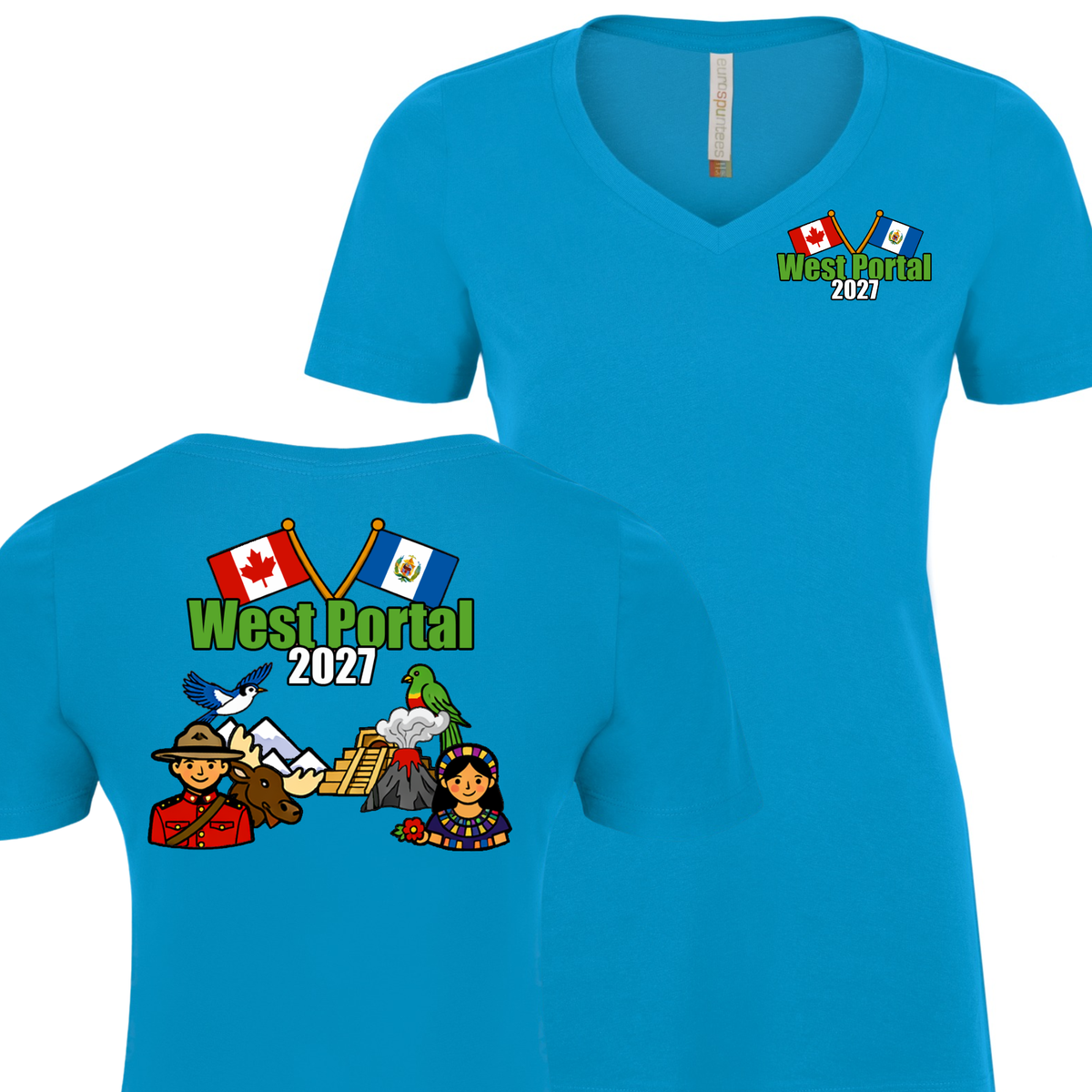 Ladies v-neck Short Sleeve T-shirt - Guatemala 2027