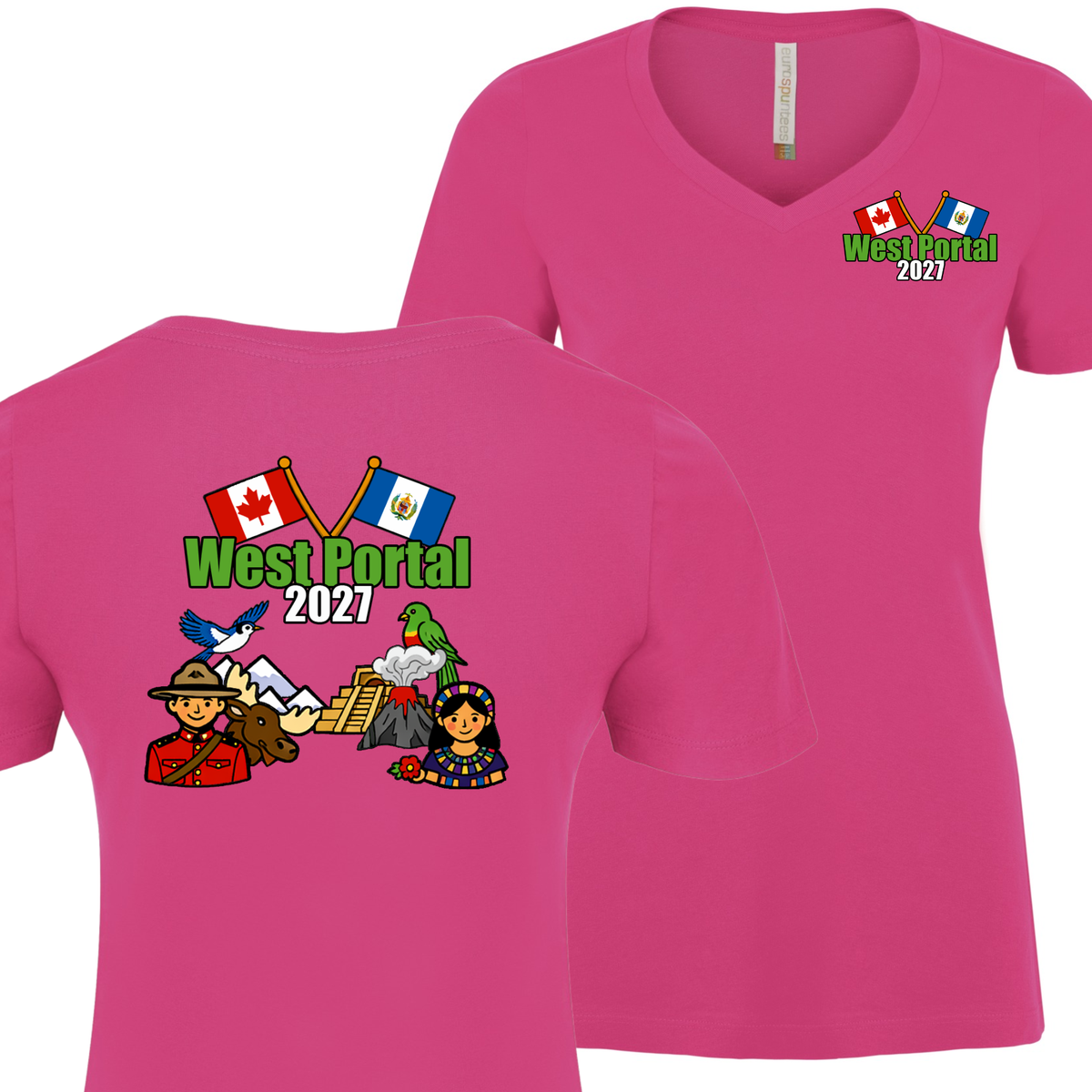 Ladies v-neck Short Sleeve T-shirt - Guatemala 2027